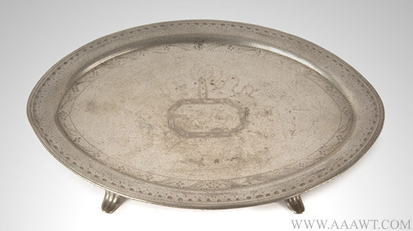 Pewter Teapot Stand, Unmarked, American or English, Late 18th Century, entire view